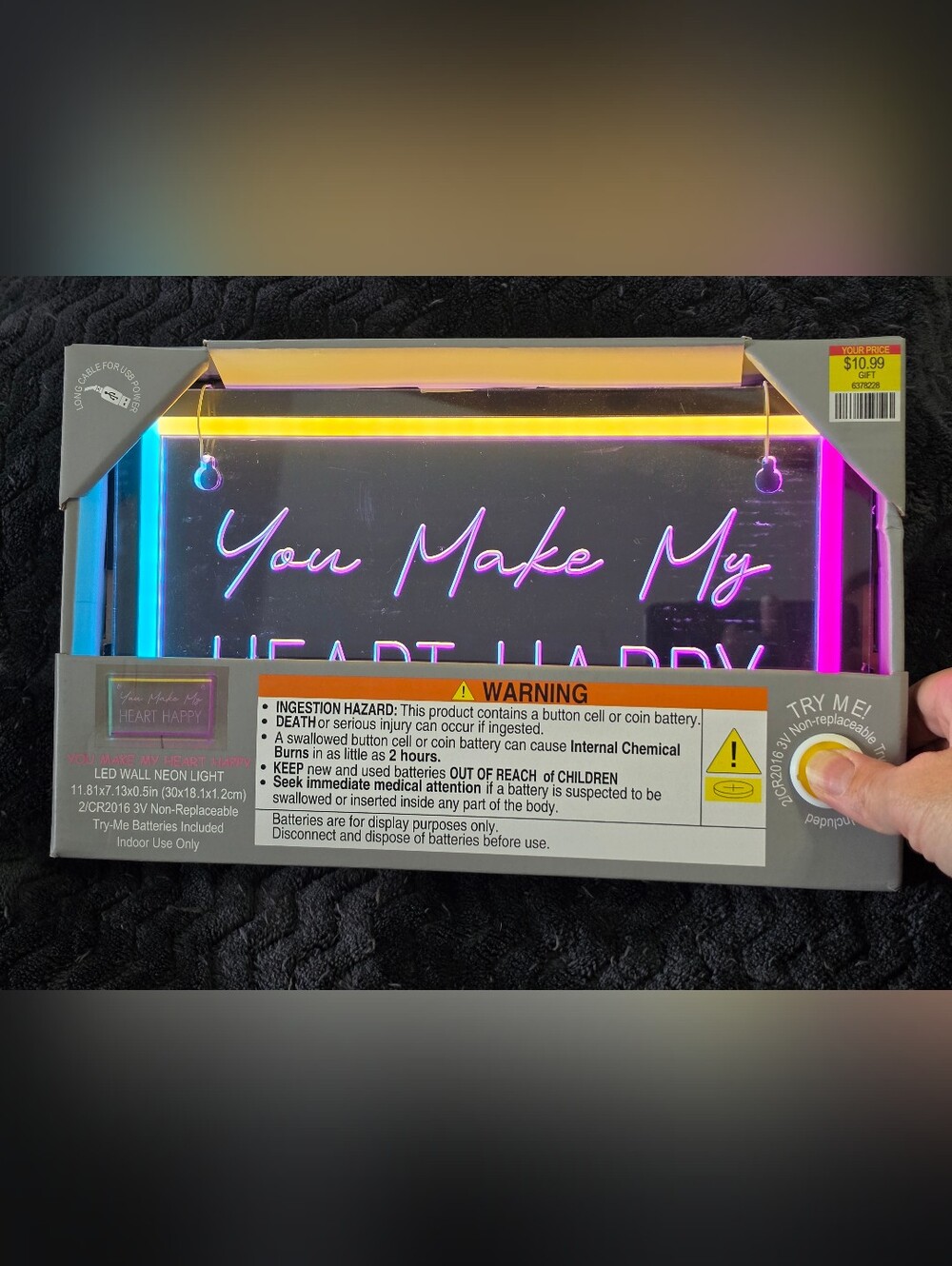 You Make My Heart Happy LED Lighted Sign NEW